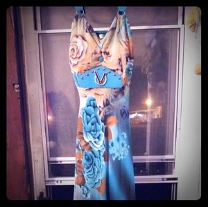 Bell Bird Classic large floral print gown dress